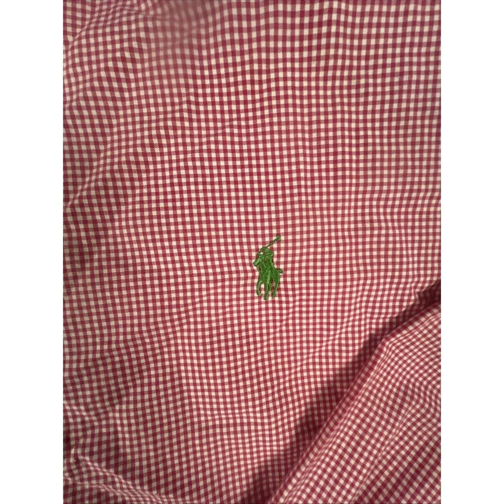 RALPH LAUREN Custom Fit Red And White Gingham Button Down Shirt  Size XXL - Picture 3 of 12